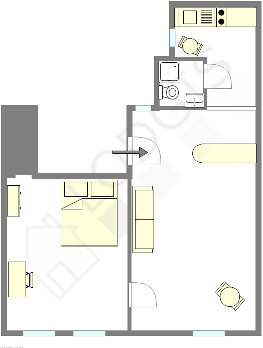 Appartement Paris 13° - Plan interactif