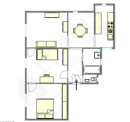 Appartement Paris 1° - Plan interactif