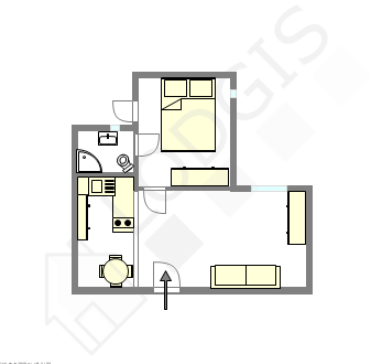 Apartment Paris 18° - Interactive plan