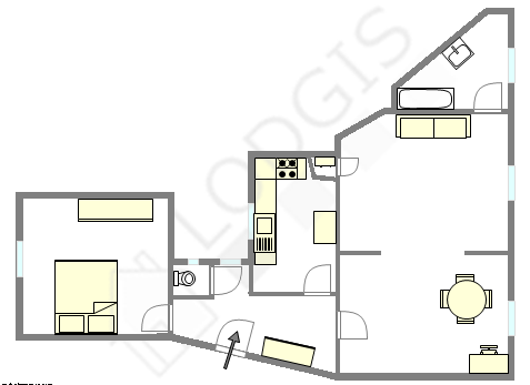 Appartement Paris 17° - Plan interactif